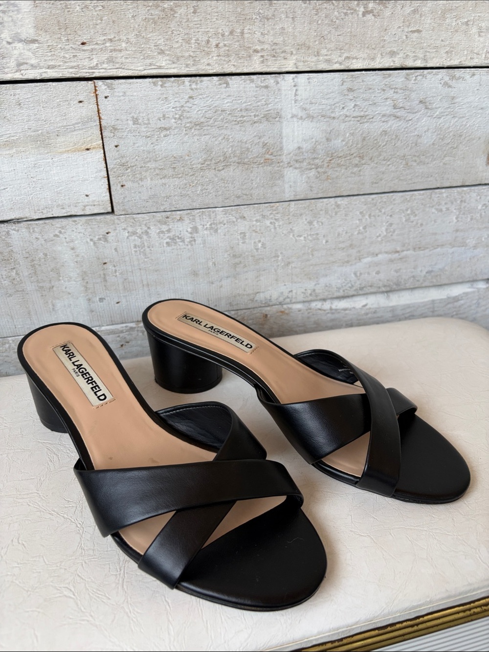 Karl Lagerfeld Paris Fawn heeled sandals